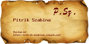 Pitrik Szabina névjegykártya