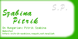 szabina pitrik business card
